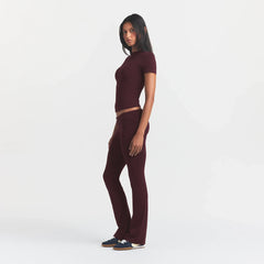 COTTON JERSEY FOLDOVER PANT | CURRANT