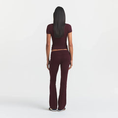 COTTON JERSEY FOLDOVER PANT | CURRANT