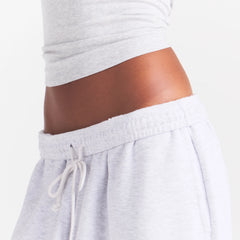 COTTON FLEECE OVERSIZED STRAIGHT LEG PANT | LIGHT HEATHER GREY