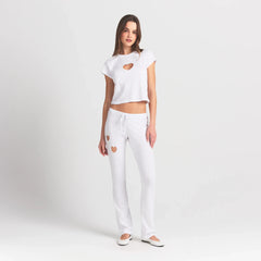 WORN IN JERSEY HEART STRAIGHT LEG PANT | SNOW
