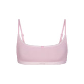 LIGHTWEIGHT COTTON LOGO PICOT SCOOP BRALETTE | PEONY