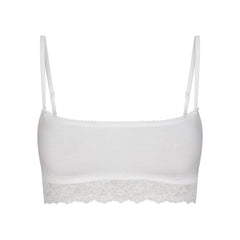 LIGHTWEIGHT COTTON STRAIGHT NECK BRALETTE | SNOW