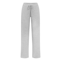 COTTON JERSEY STRAIGHT LEG PANT | LIGHT HEATHER GREY