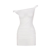 SWIM COVER-UPS COTTON OFF THE SHOULDER MINI DRESS | SNOW