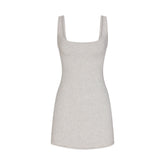 COTTON JERSEY MINI DRESS | LIGHT HEATHER GREY