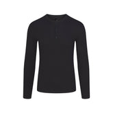 SKIMS COTTON RIB MENS HENLEY | ONYX