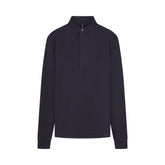 BOYFRIEND FLEECE OVERSIZED POLO | BLUE BLACK