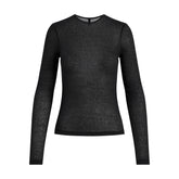 SHEER RIB LONG SLEEVE T-SHIRT | SOOT