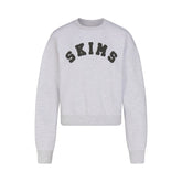 COTTON FLEECE LOGO CLASSIC CREWNECK | LIGHT HEATHER GREY WITH ONYX LOGO