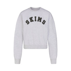 COTTON FLEECE LOGO CLASSIC CREWNECK | LIGHT HEATHER GREY WITH ONYX LOGO