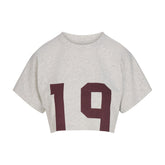 WORN IN JERSEY SUPER CROPPED T-SHIRT | CURRANT 19 PRINT