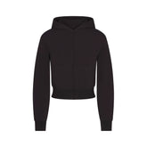 COTTON JERSEY ZIP UP HOODIE | SOOT