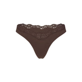 FITS EVERYBODY LACE DIPPED THONG | ESPRESSO