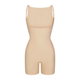 SKIMS BODY CORE SCULPT BACK SMOOTHING OPEN BUST MID THIGH BODYSUIT | SAND