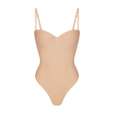 SKIMS BODY UNDERWIRE THONG BODYSUIT | CLAY