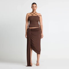 VETTESE X SKIMS SHEER MODAL TOP | COCOA