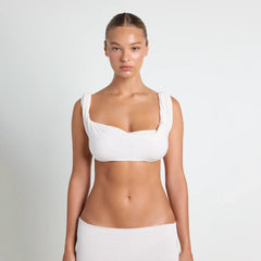 VETTESE X SKIMS SHEER MODAL DRAPED BRALETTE | ECRU