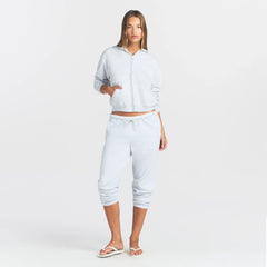 COTTON FLEECE CLASSIC ZIP UP HOODIE | LIGHT HEATHER GREY