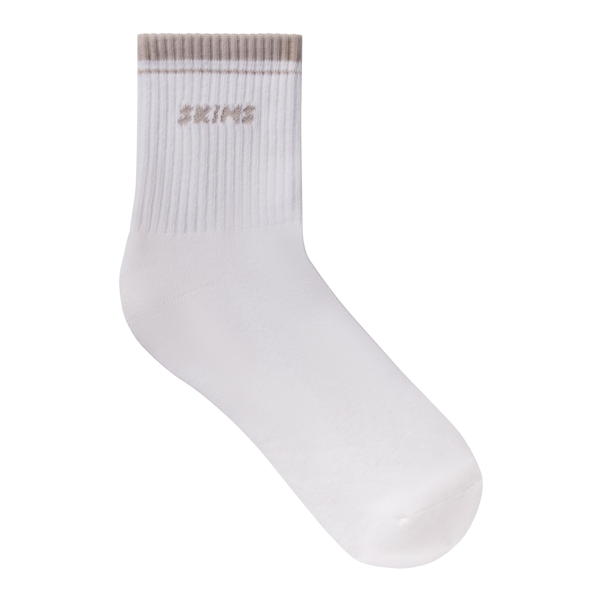 SKIMS SOCKS RIBBED QUARTER CREW LOGO SOCK 3-PACK | STONE MULTI