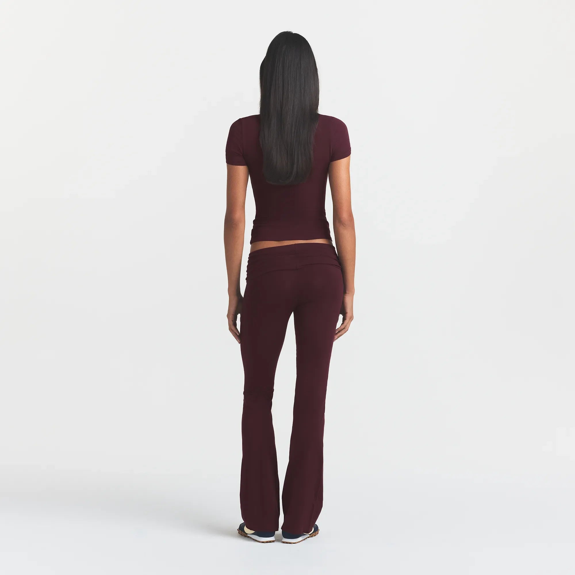 COTTON JERSEY FOLDOVER PANT | CURRANT