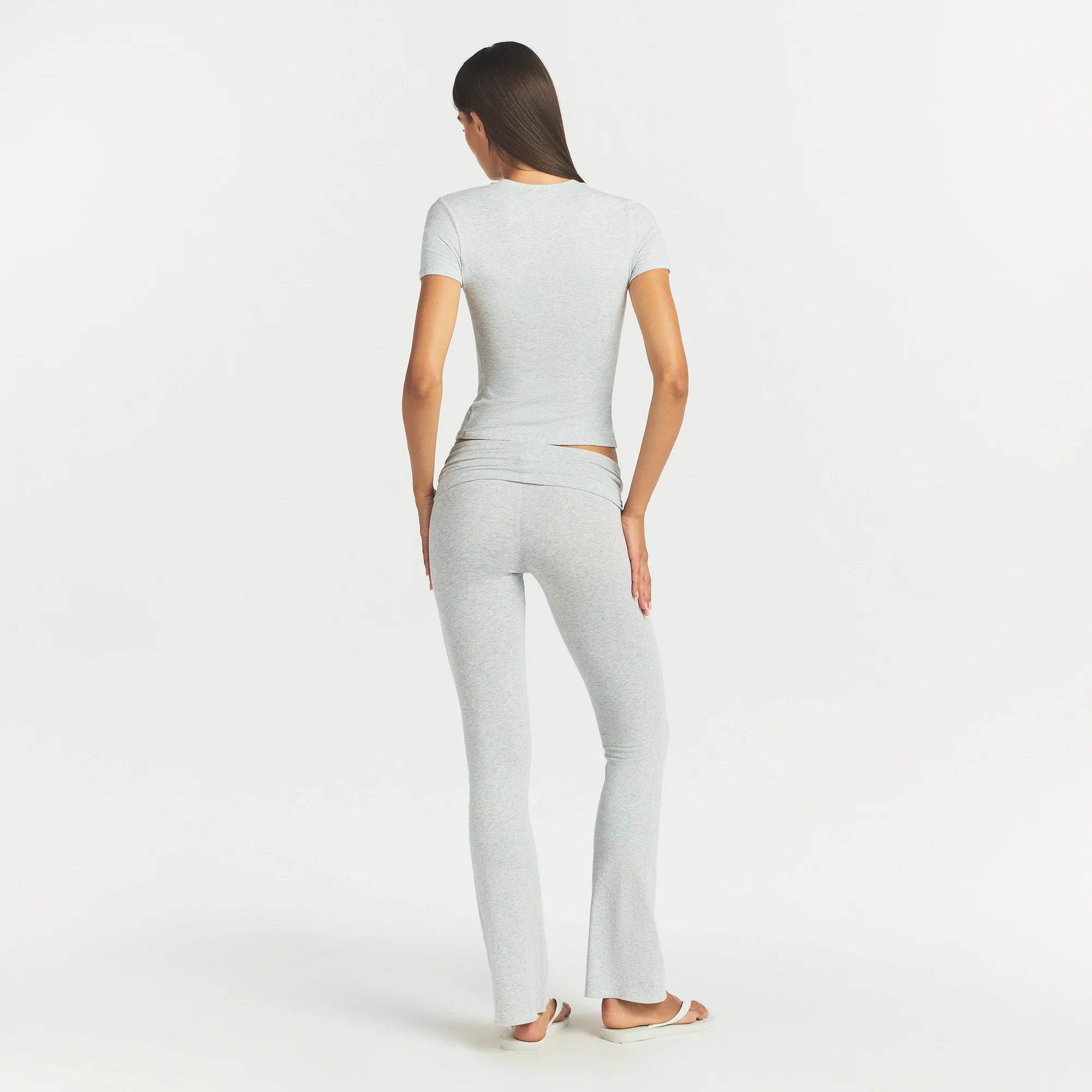 COTTON JERSEY FOLDOVER PANT | LIGHT HEATHER GREY