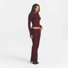 COTTON JERSEY STRAIGHT LEG PANT | CURRANT