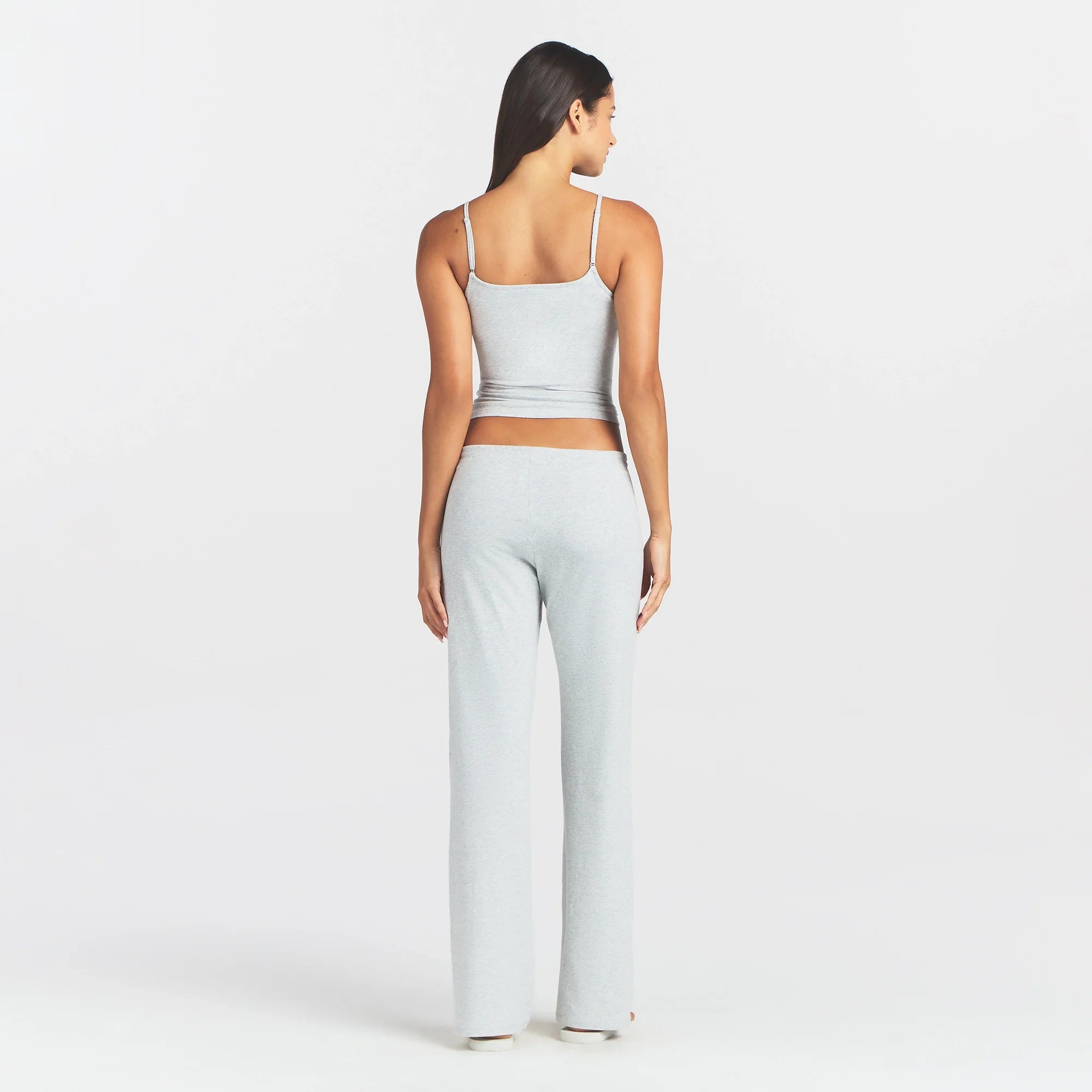COTTON JERSEY STRAIGHT LEG PANT | LIGHT HEATHER GREY