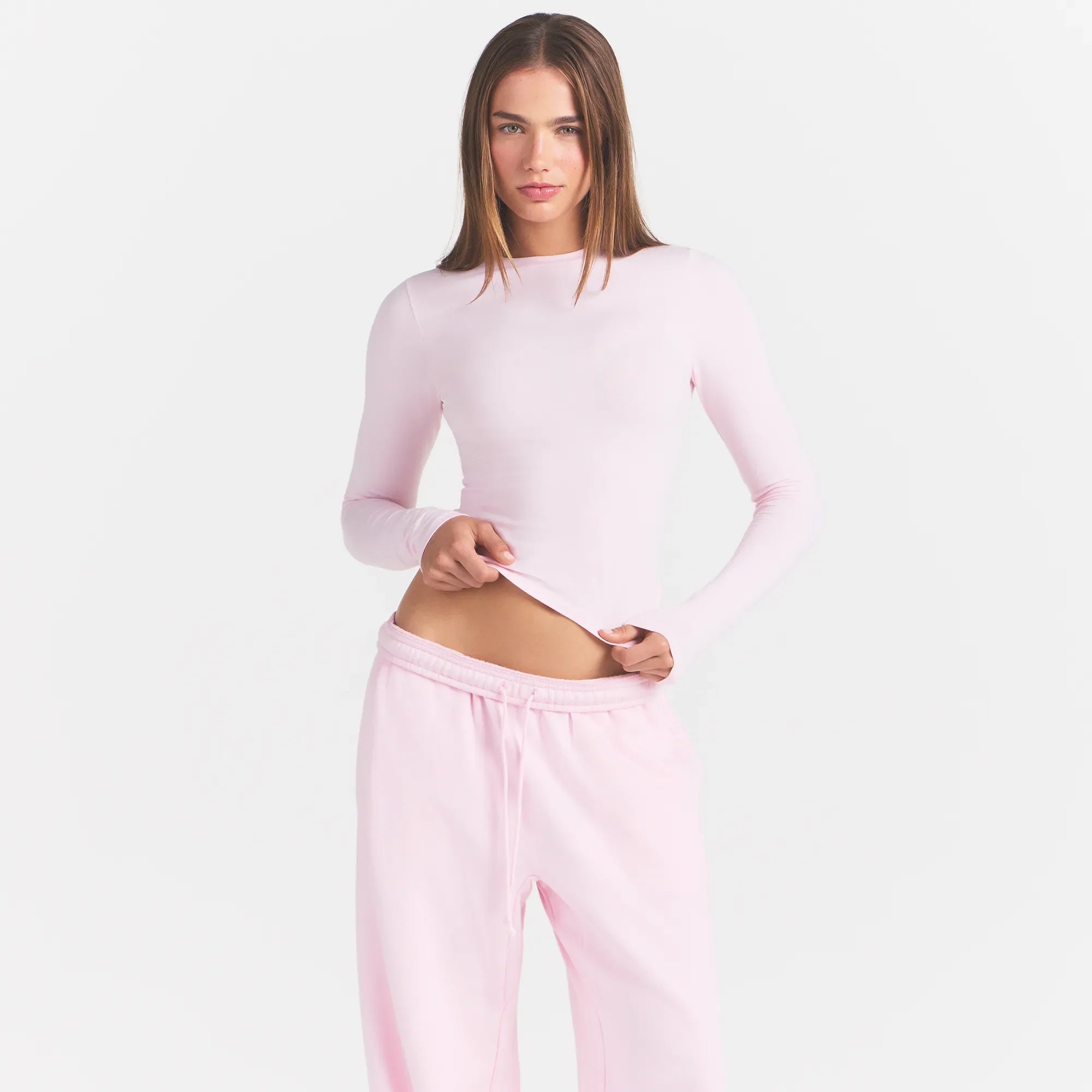 COTTON JERSEY LONG SLEEVE T-SHIRT | CHERRY BLOSSOM