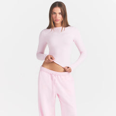 COTTON JERSEY LONG SLEEVE T-SHIRT | CHERRY BLOSSOM