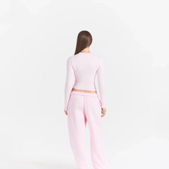 COTTON JERSEY LONG SLEEVE T-SHIRT | CHERRY BLOSSOM