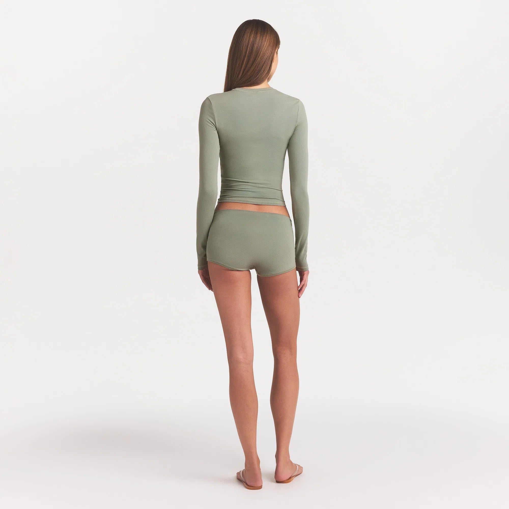 COTTON JERSEY LONG SLEEVE T-SHIRT | MINERAL