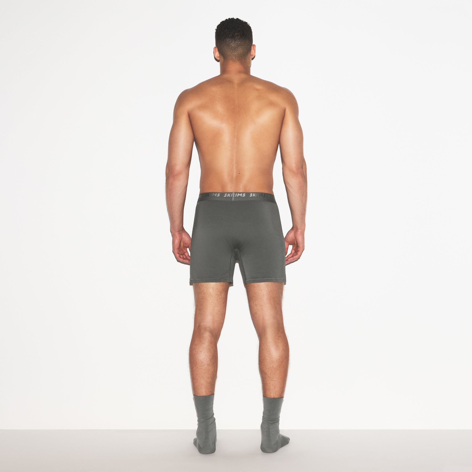 SKIMS STRETCH MENS KNIT BOXER 3-PACK | GUNMETAL MULTI