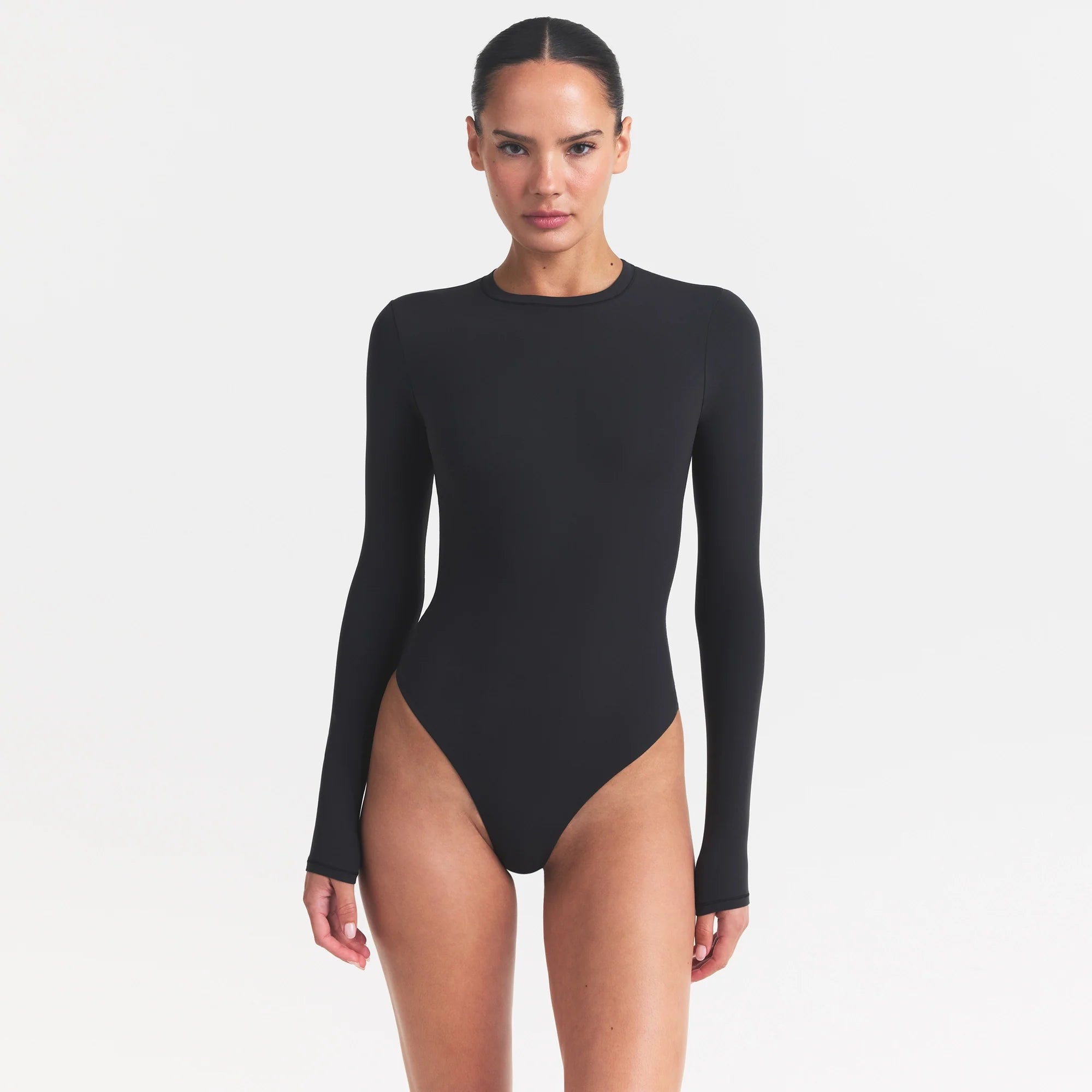 FITS EVERYBODY LONG SLEEVE CREW NECK BODYSUIT | ONYX