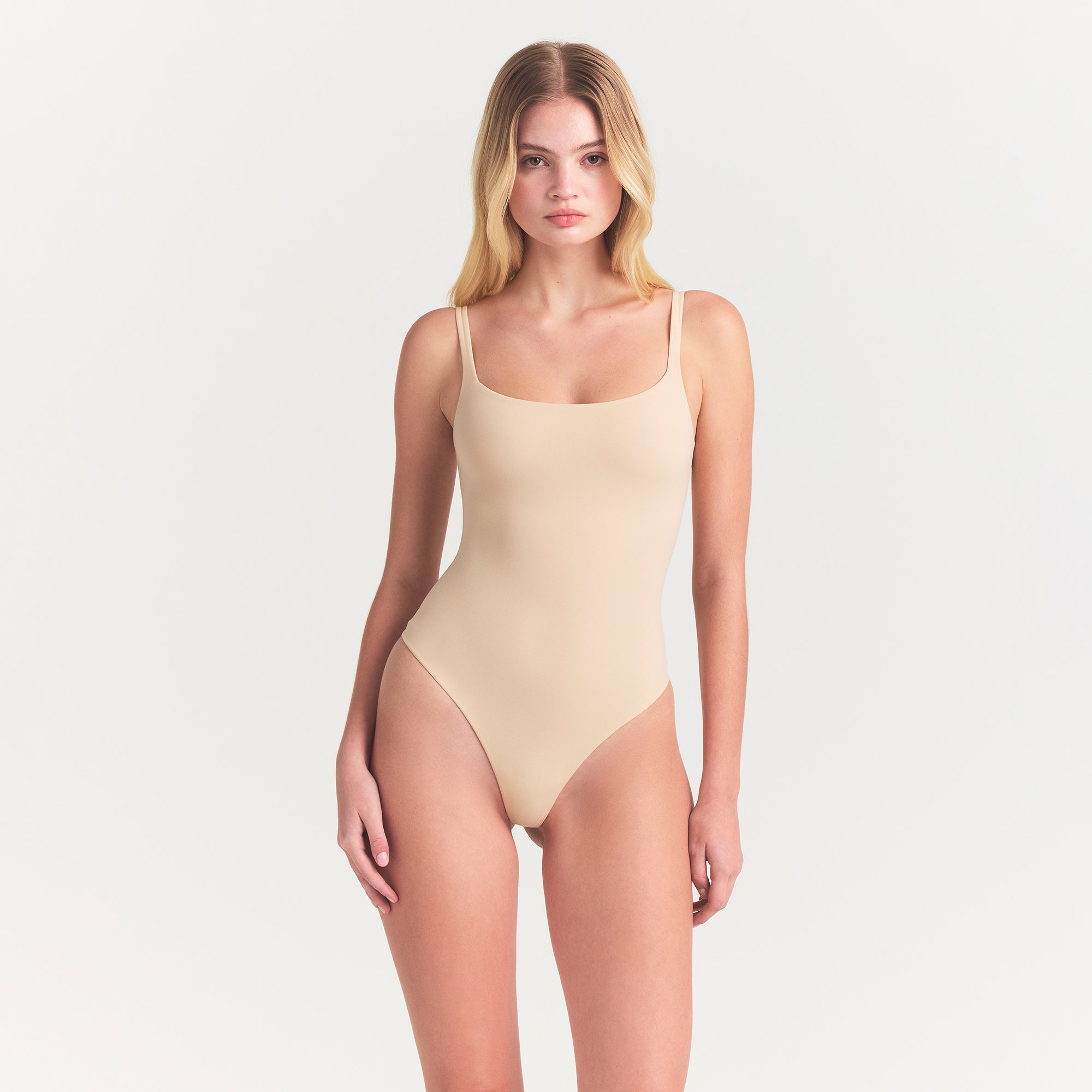 FITS EVERYBODY SQUARE NECK BODYSUIT | SAND