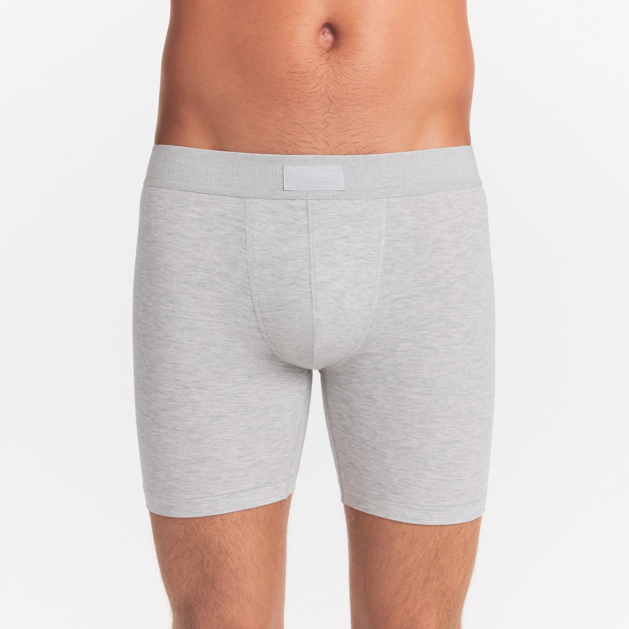 SKIMS COTTON MENS 5" BOXER BRIEF | LIGHT HEATHER GREY