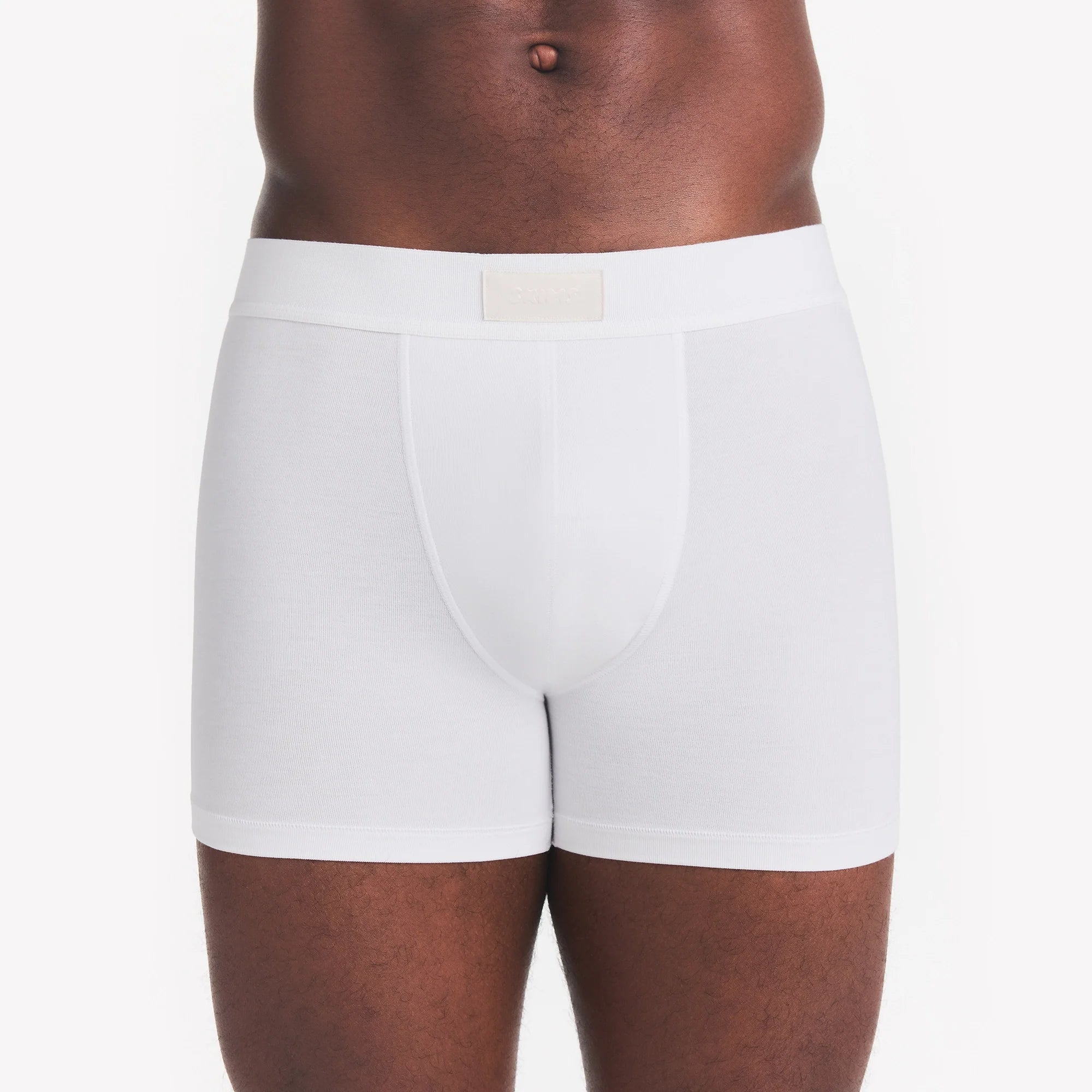 SKIMS COTTON MENS 3" BOXER BRIEF | CHALK