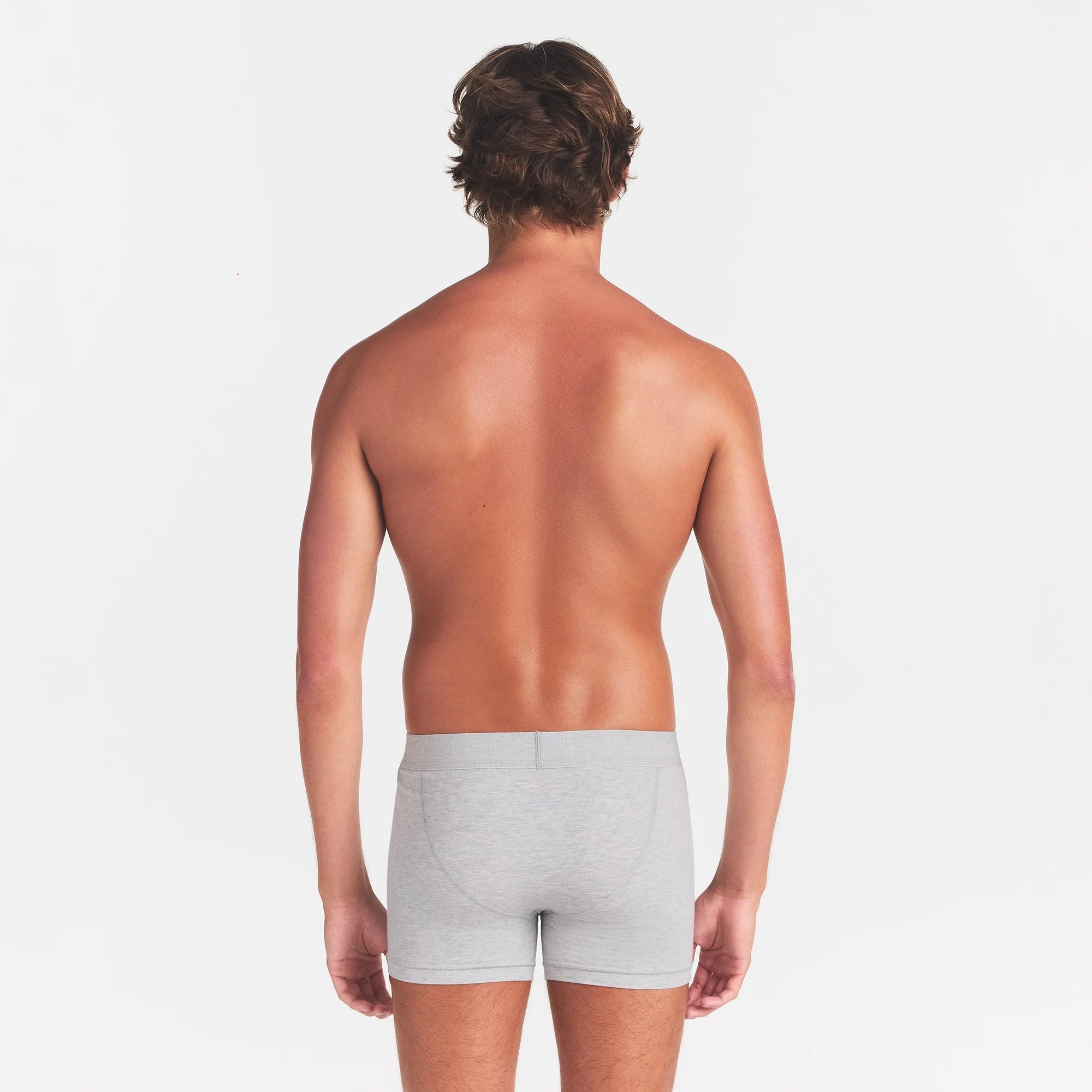 SKIMS COTTON MENS 3" BOXER BRIEF | LIGHT HEATHER GREY