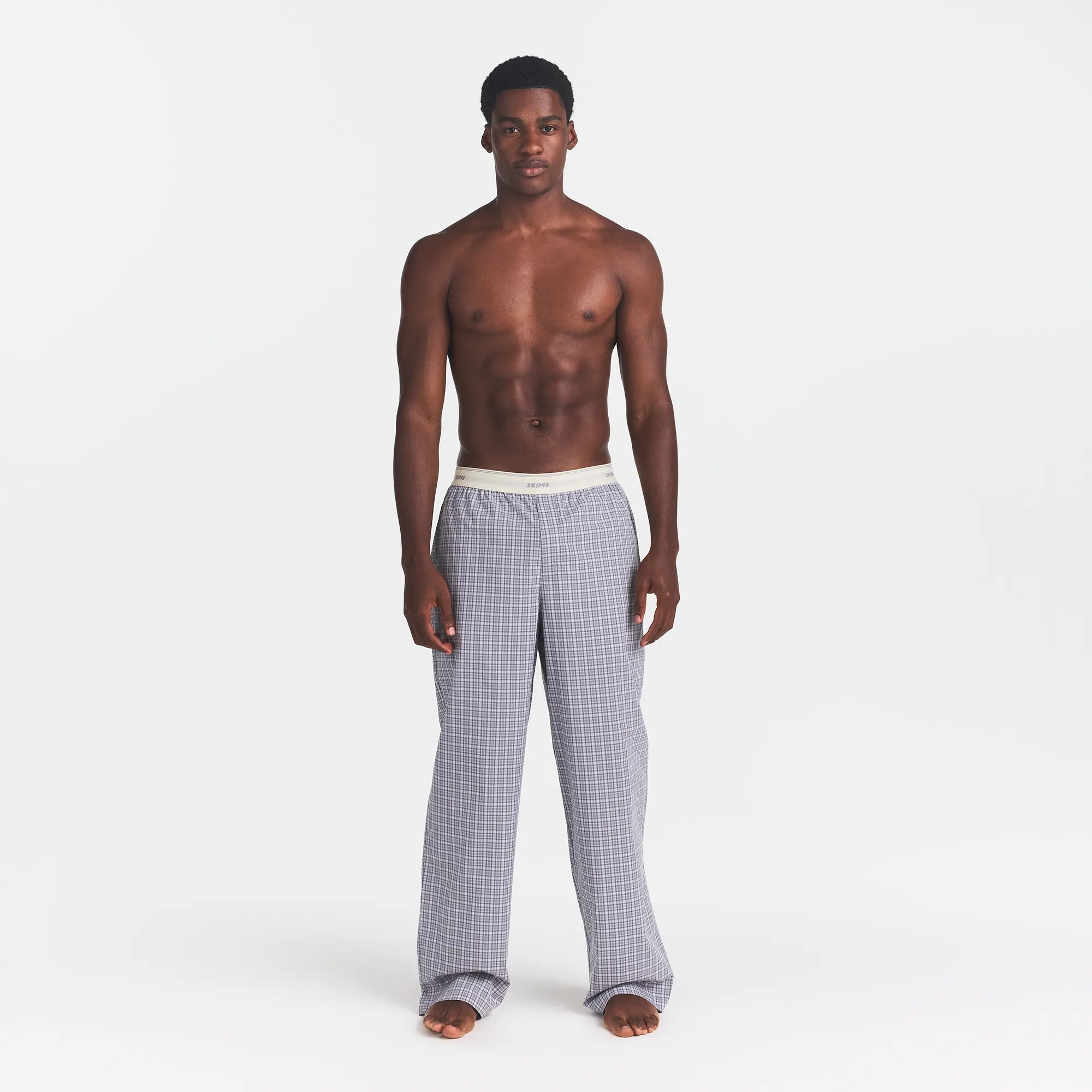 COTTON POPLIN MENS LOGO BAND SLEEP PANT | FULL MOON CHECK