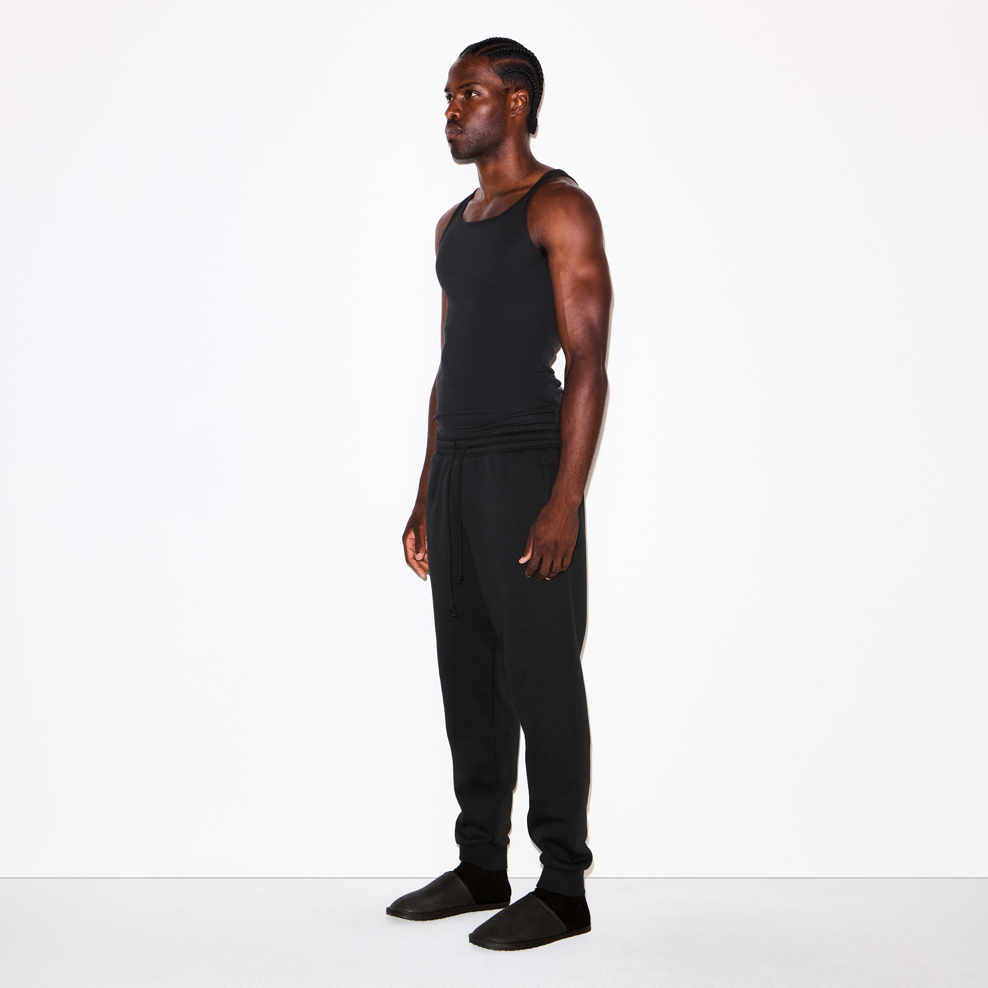 FLEECE LOUNGE MENS TAPERED JOGGER | WASHED ONYX