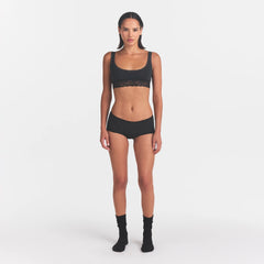 LIGHTWEIGHT COTTON LACE SCOOP BRALETTE | SOOT TONAL