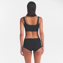 LIGHTWEIGHT COTTON LACE SCOOP BRALETTE | SOOT TONAL