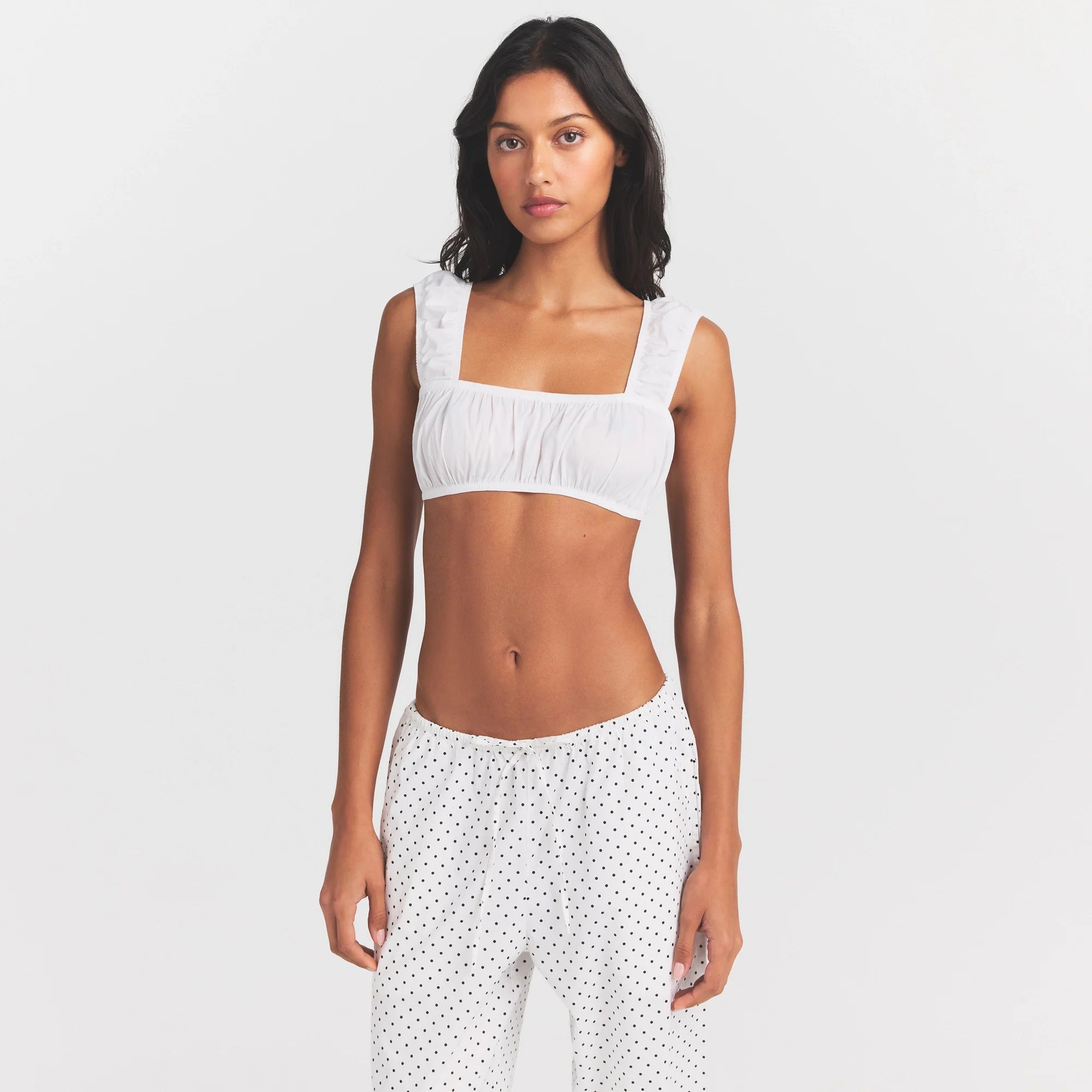 POPLIN APPAREL BRALETTE | SNOW