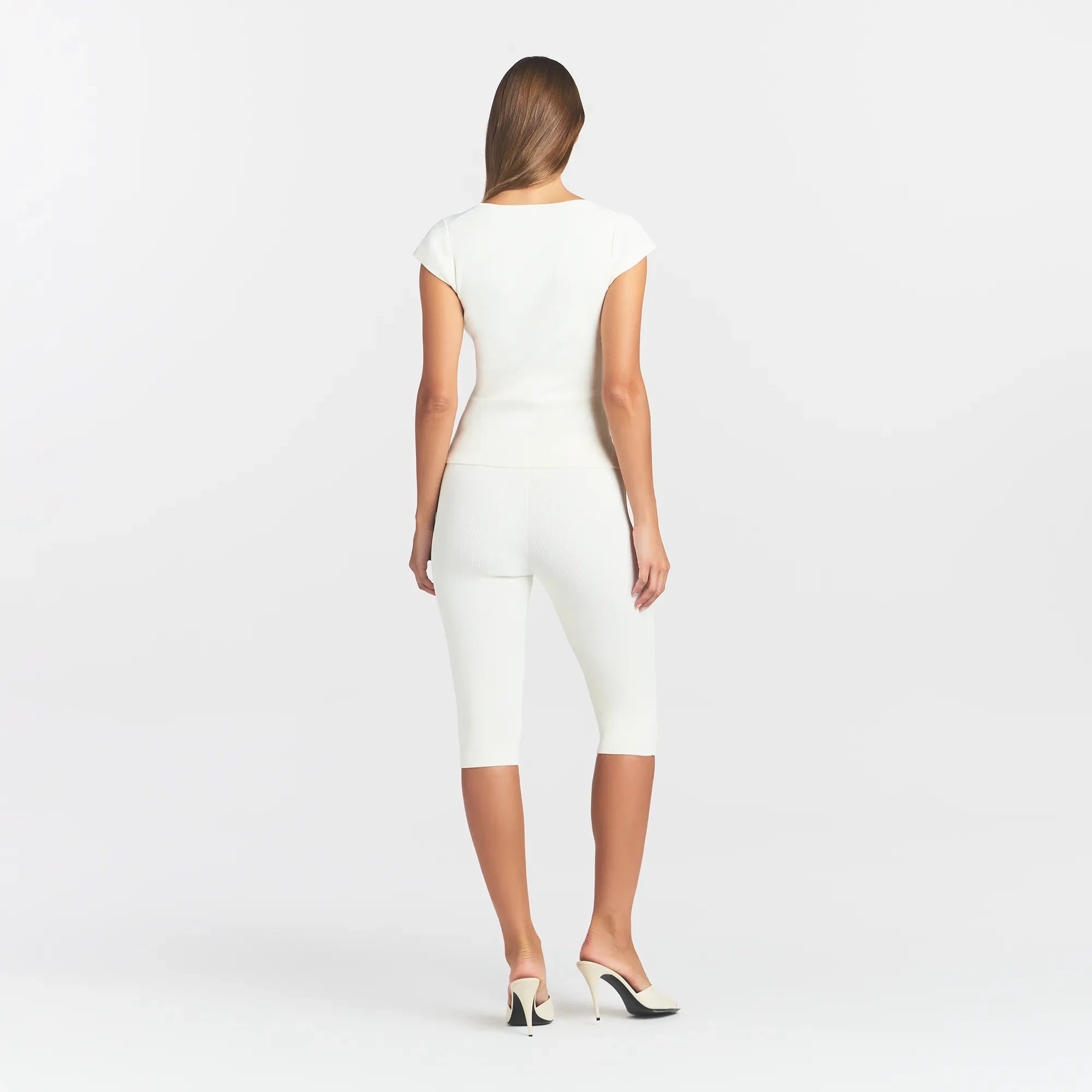 REFINED KNIT CAPRI | EGRET