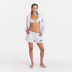COTTON FLEECE LOGO CLASSIC SHORT | LIGHT HEATHER GREY WITH ONYX LOGO