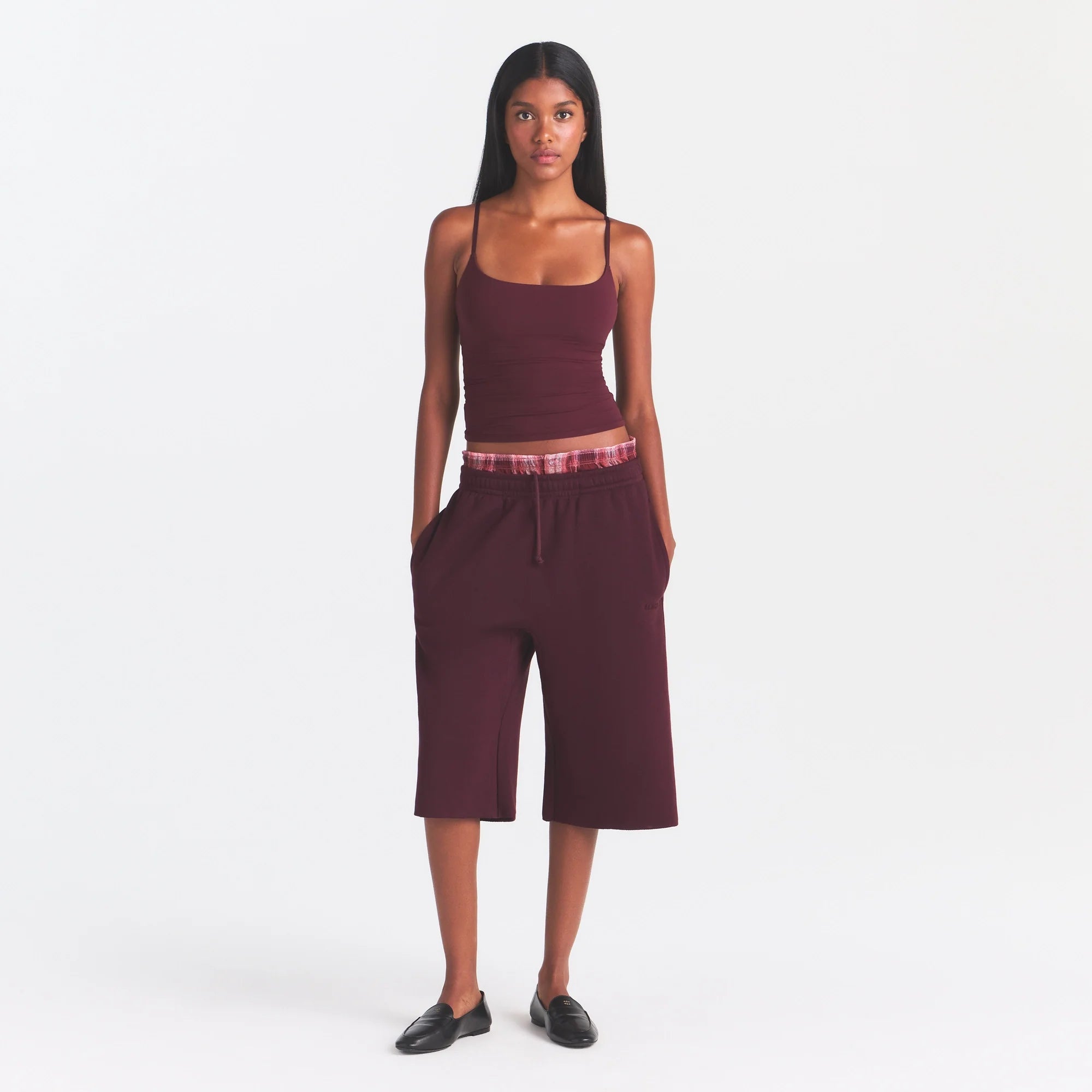 COTTON FLEECE LONG SHORT | CURRANT