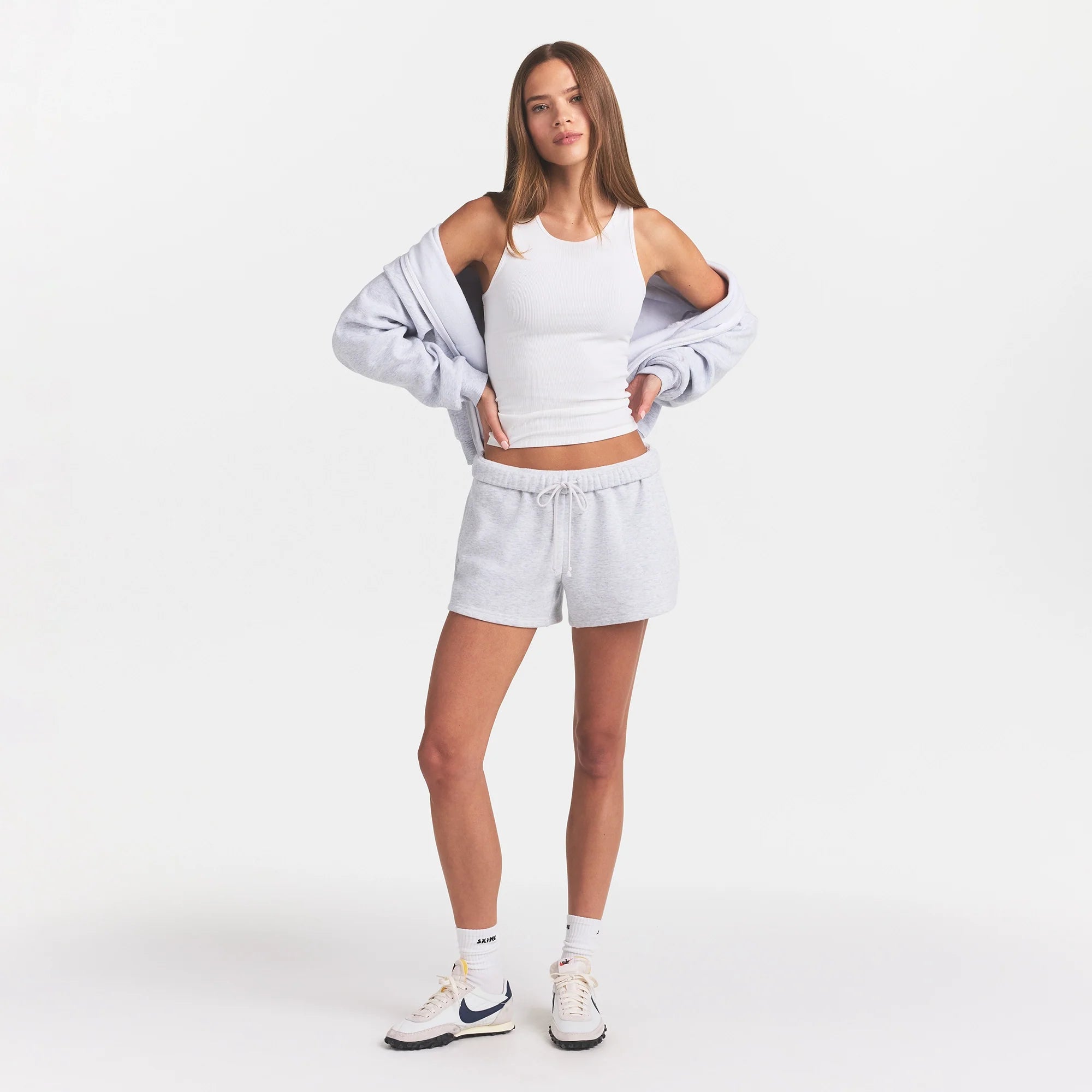 COTTON FLEECE CLASSIC SHORT | LIGHT HEATHER GREY