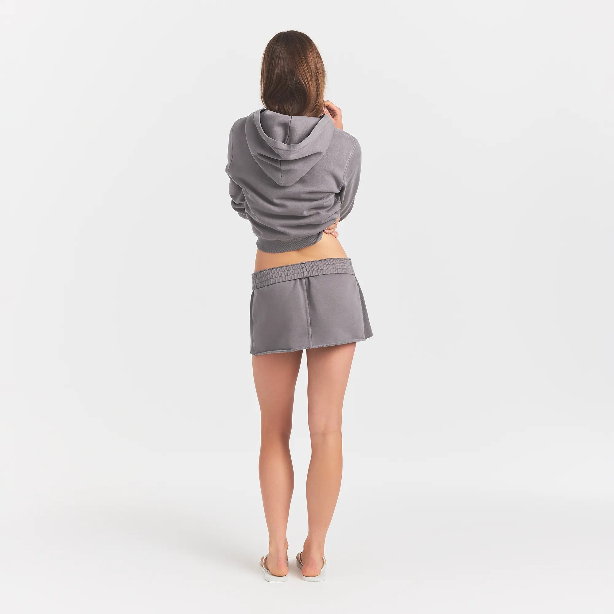 BOYFRIEND FLEECE MINI SKIRT | SHADOW