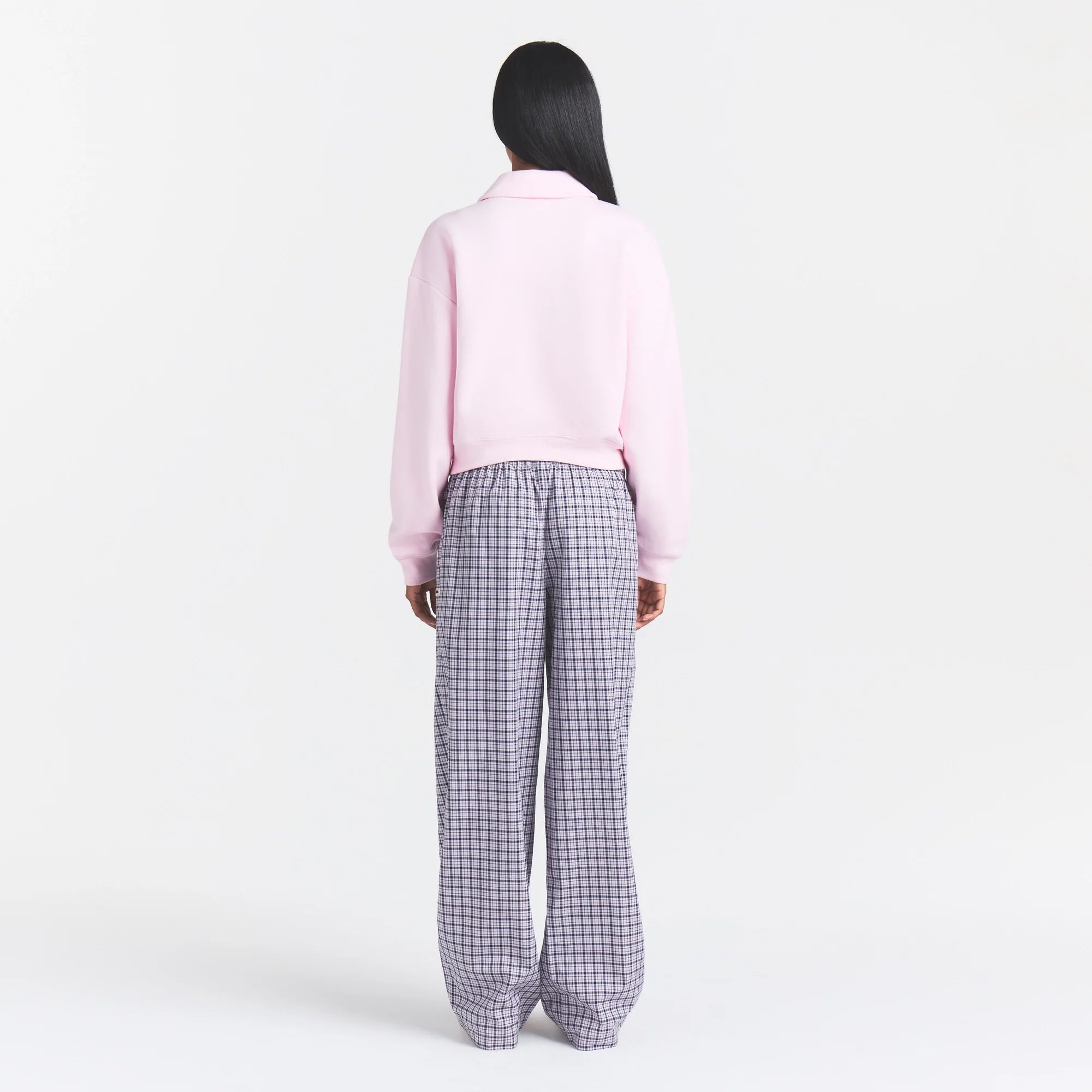 COTTON FLEECE POLO SWEATSHIRT | CHERRY BLOSSOM
