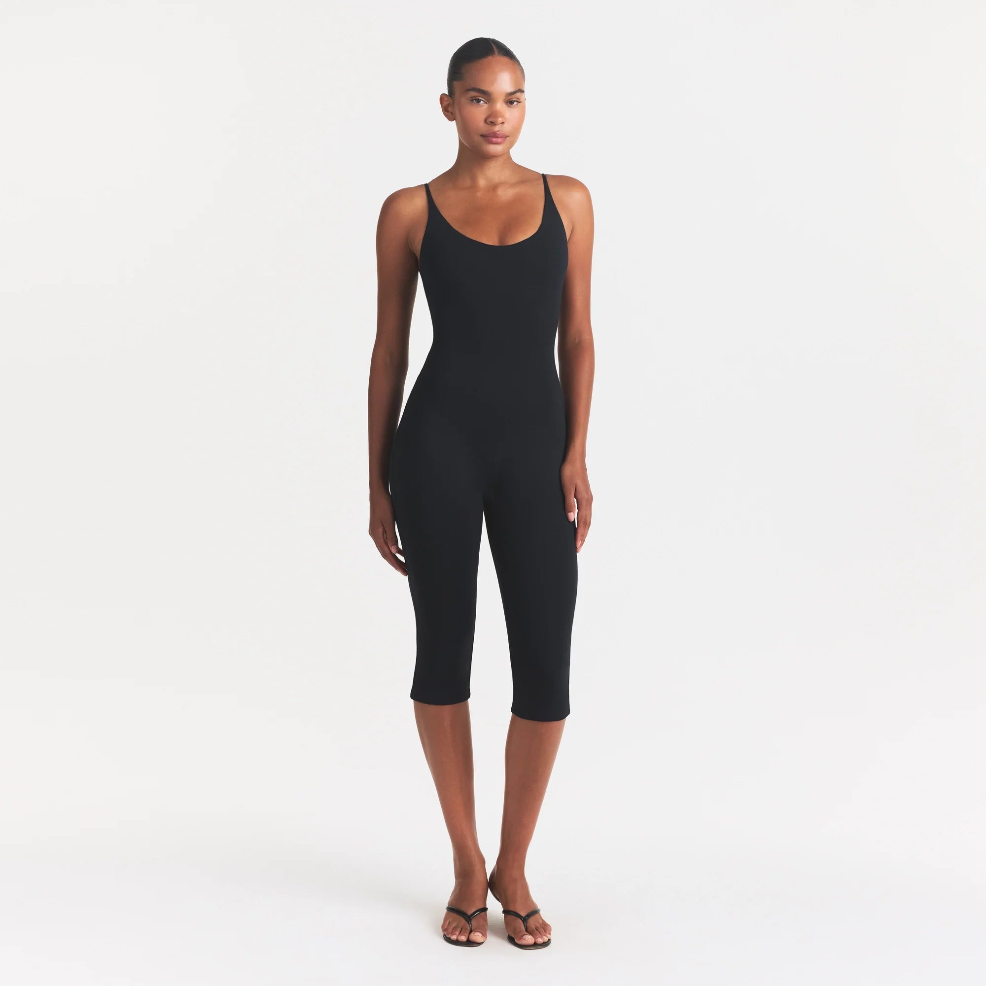 SMOOTH LAYERS CAPRI CATSUIT | OBSIDIAN