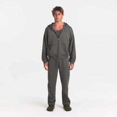 FLEECE LOUNGE MENS RELAXED ZIP UP HOODIE | JUNGLE